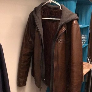 Guess brown faux leather jacket - Small